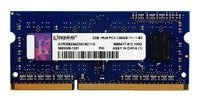 Memory RAM 1x 2GB Kingston SO-DIMM DDR3 1600MHz PC3-12800 | ACR256X64D3S16C11G